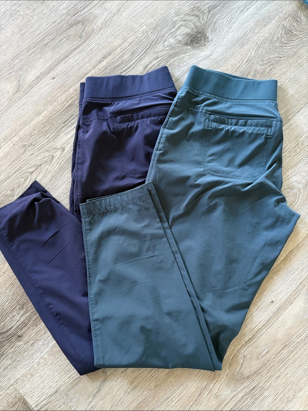 Athleta Midtown ankle pants- Teal & Navy
